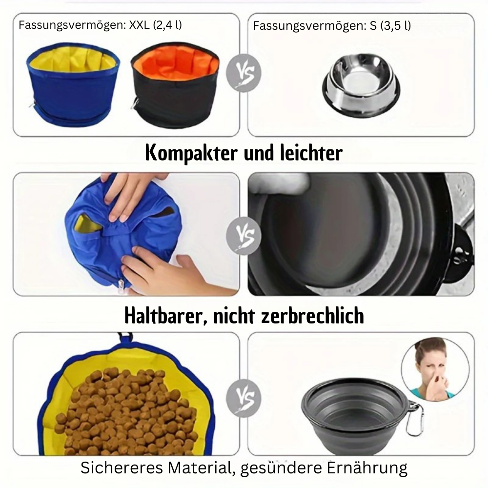 Faltbarer Reisenapf für unterwegs