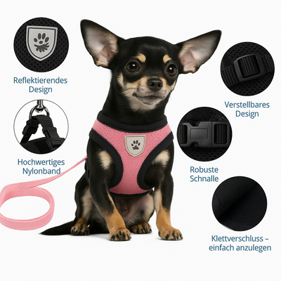 Katzen- & Hundegeschirr mit Leine
