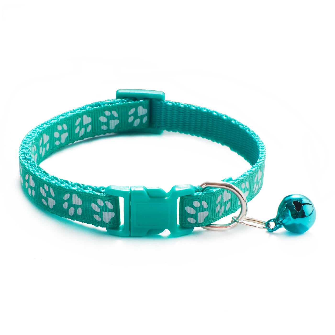 Buntes Haustierhalsband mit Glöckchen & Pfotenmuster