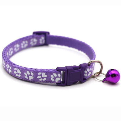 Buntes Haustierhalsband mit Glöckchen & Pfotenmuster