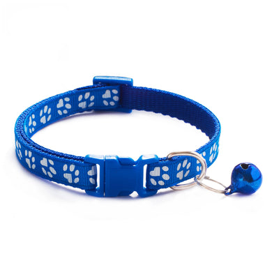 Buntes Haustierhalsband mit Glöckchen & Pfotenmuster