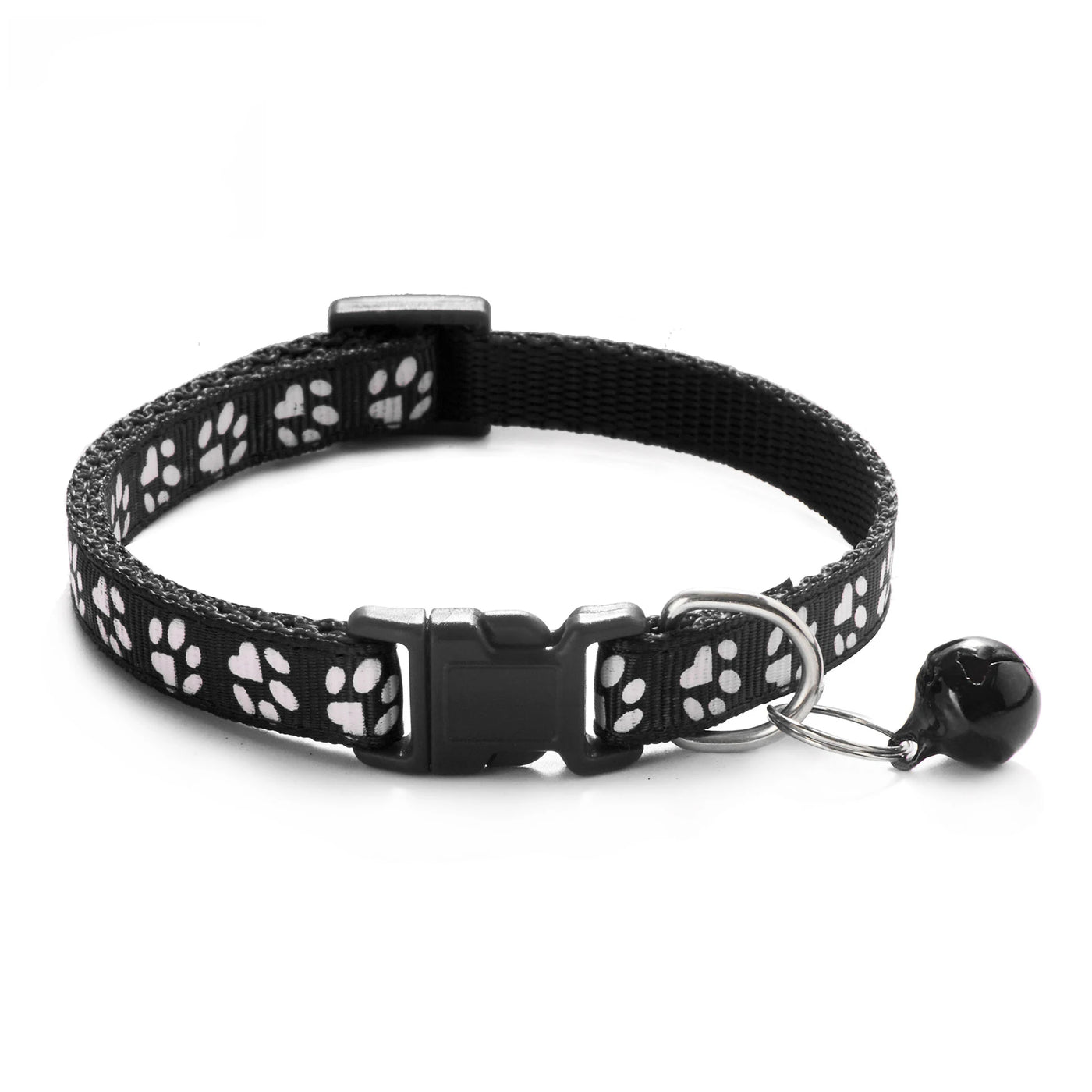 Buntes Haustierhalsband mit Glöckchen & Pfotenmuster
