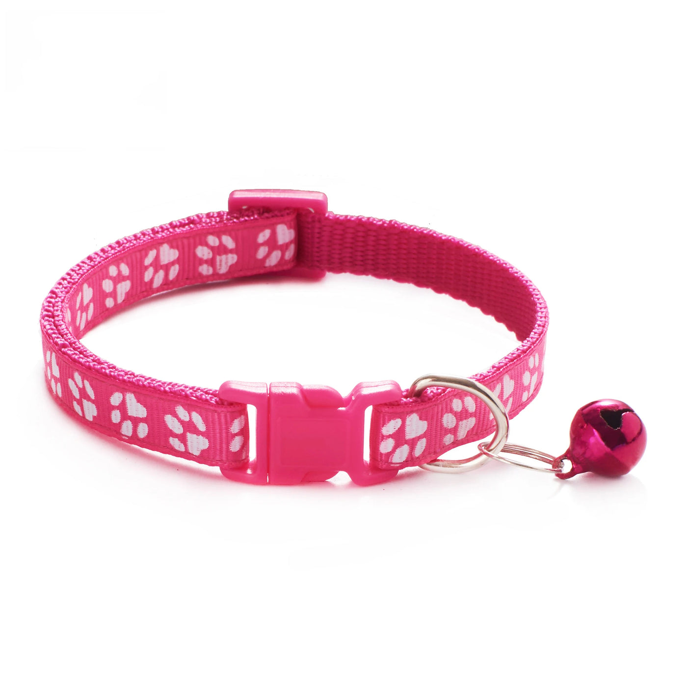 Buntes Haustierhalsband mit Glöckchen & Pfotenmuster