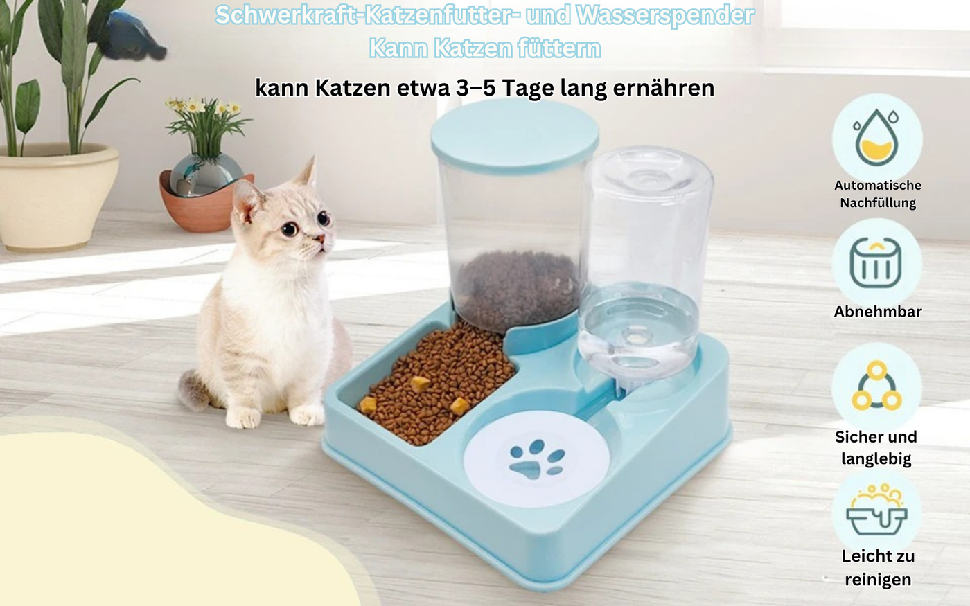 LoyalPets Automatischer Futter- & Wasserspender für Katzen